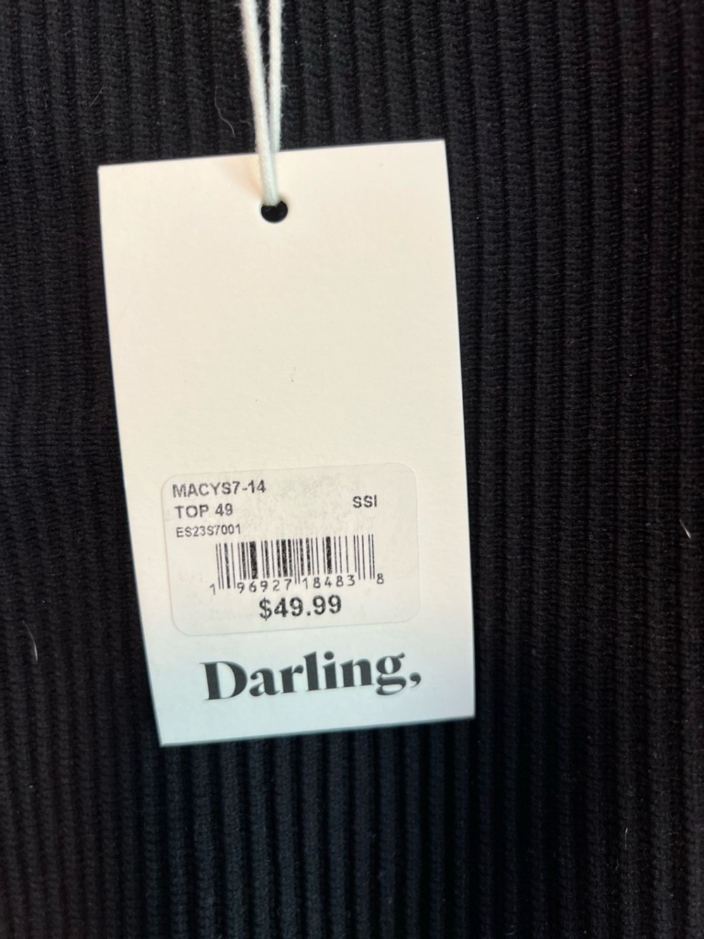 Darling Black Ribbed Square-Neck Tank - Picture 3 of 4